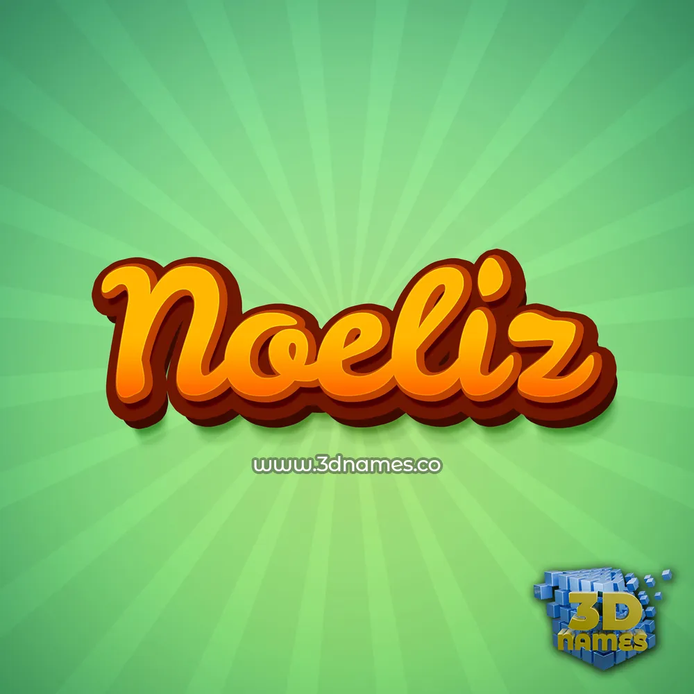 noeliz in Green Rays style - 3D name wallpaper