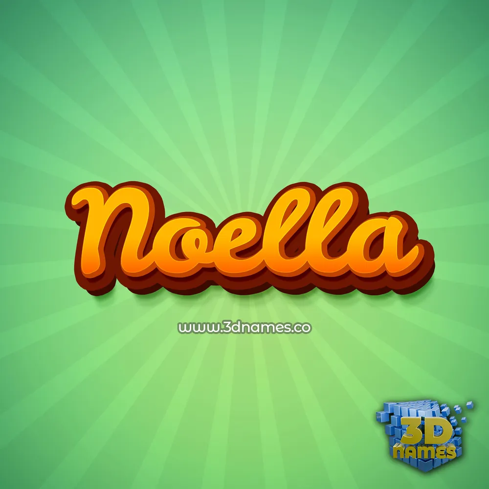 noella in Green Rays style - 3D name wallpaper