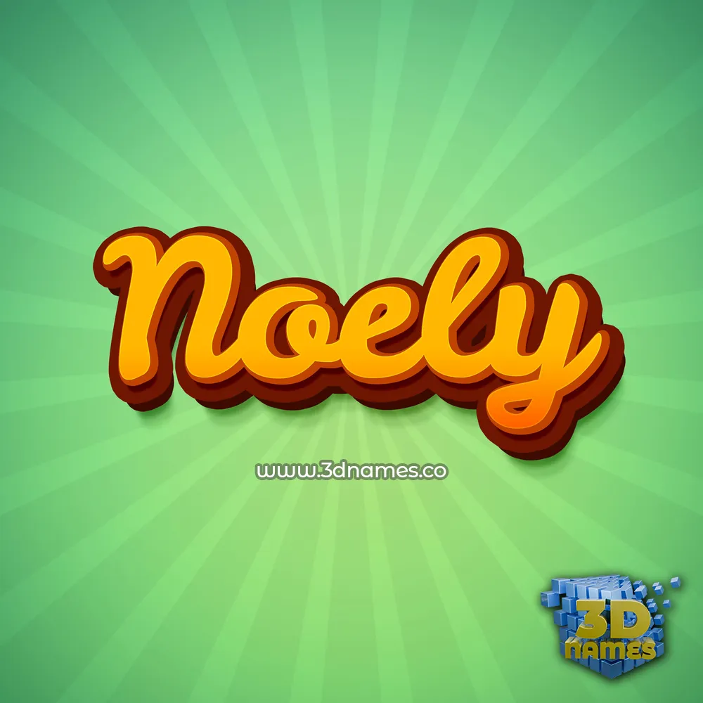 noely in Green Rays style - 3D name wallpaper