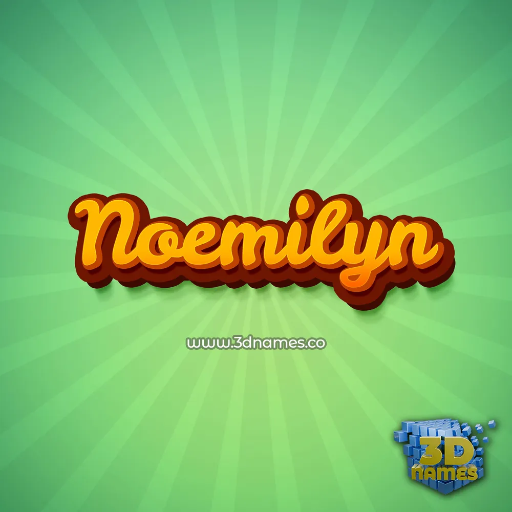 noemilyn in Green Rays style - 3D name wallpaper