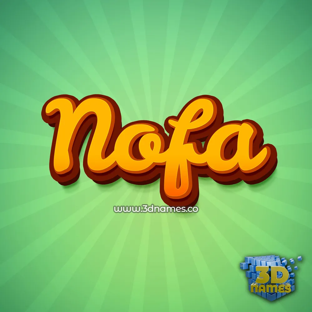 nofa in Green Rays style - 3D name wallpaper