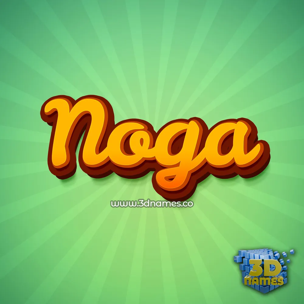 noga in Green Rays style - 3D name wallpaper