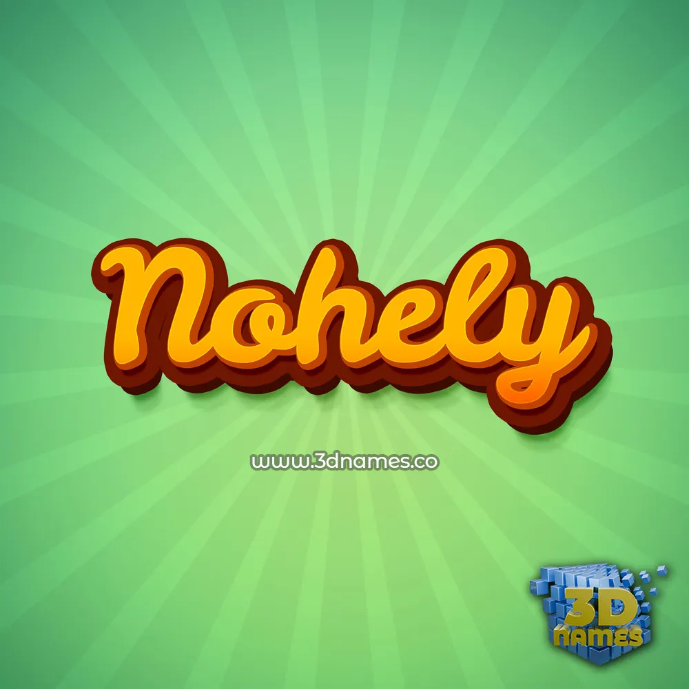 nohely in Green Rays style - 3D name wallpaper