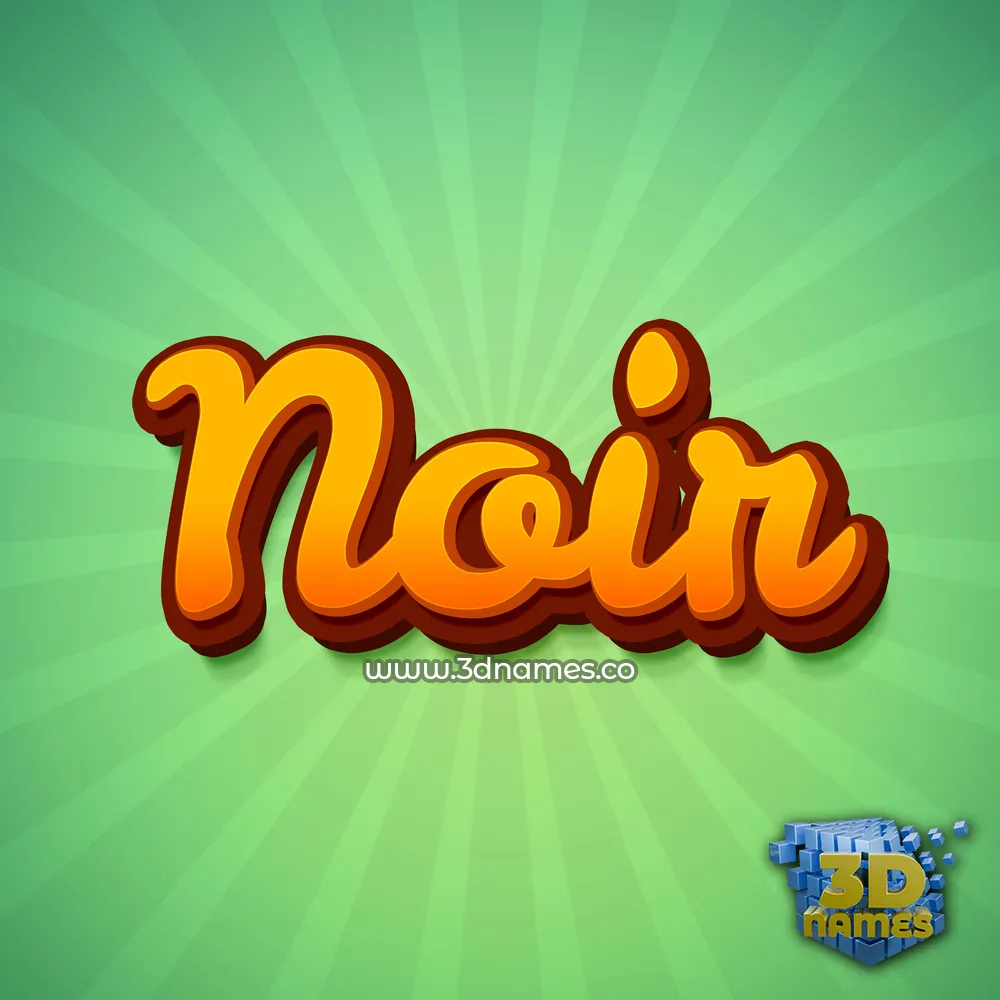 noir in Green Rays style - 3D name wallpaper