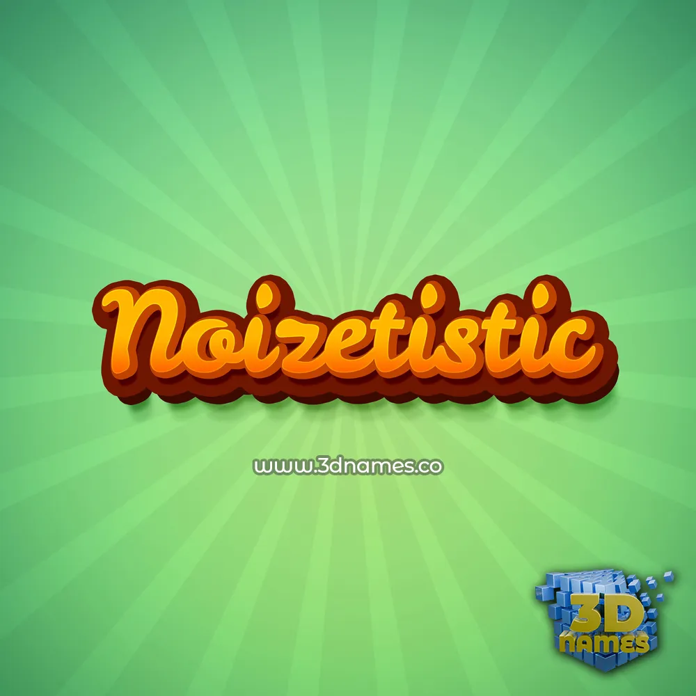 noizetistic in Green Rays style - 3D name wallpaper