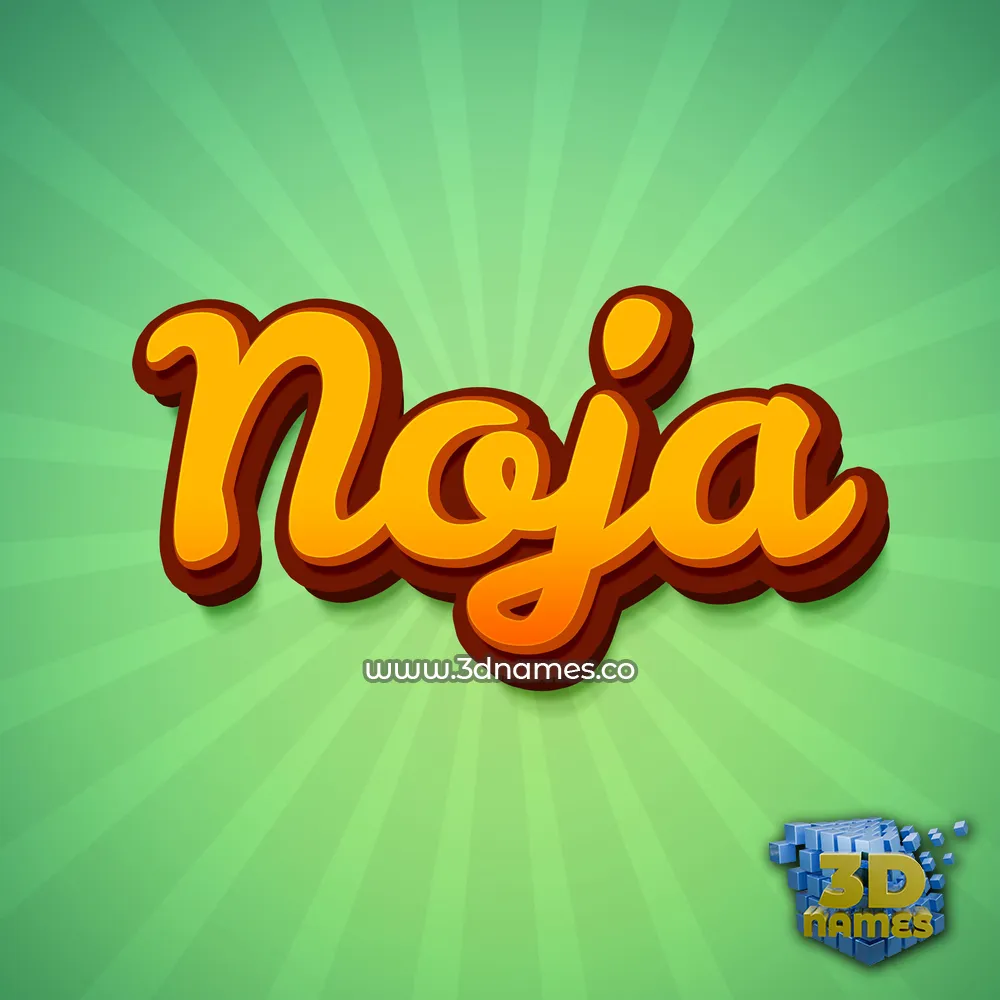 noja in Green Rays style - 3D name wallpaper
