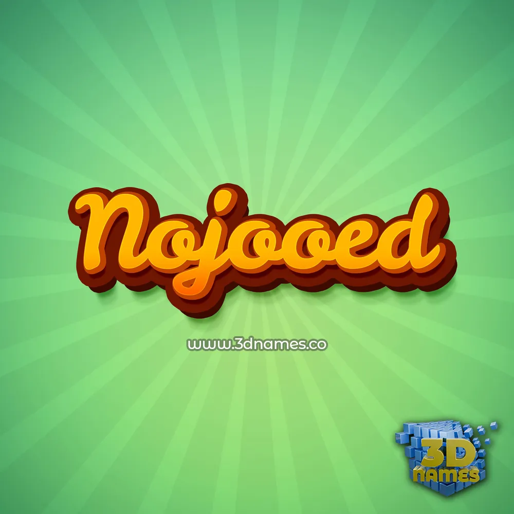 nojooed in Green Rays style - 3D name wallpaper