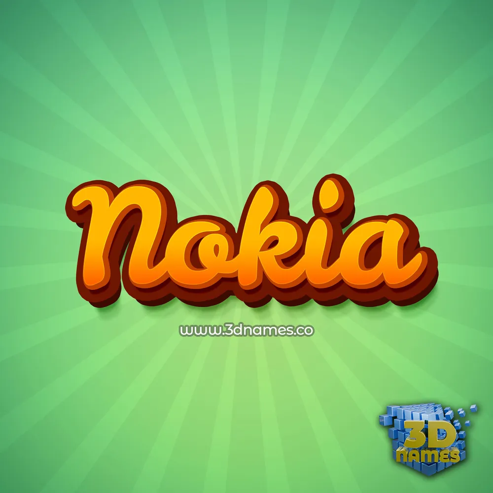 nokia in Green Rays style - 3D name wallpaper