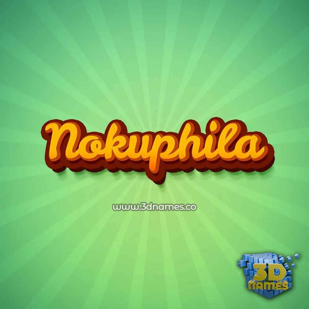 nokuphila in Green Rays style - 3D name wallpaper