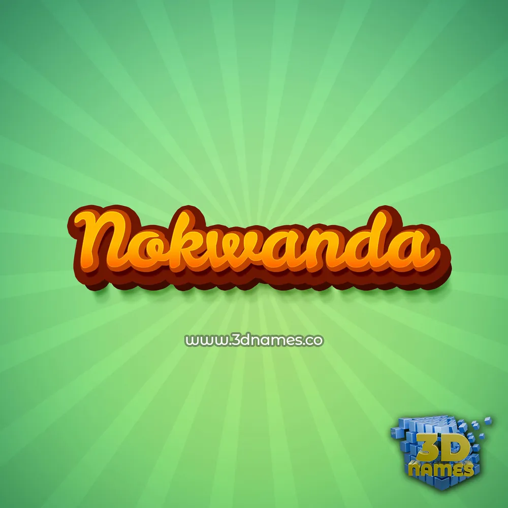 nokwanda in Green Rays style - 3D name wallpaper
