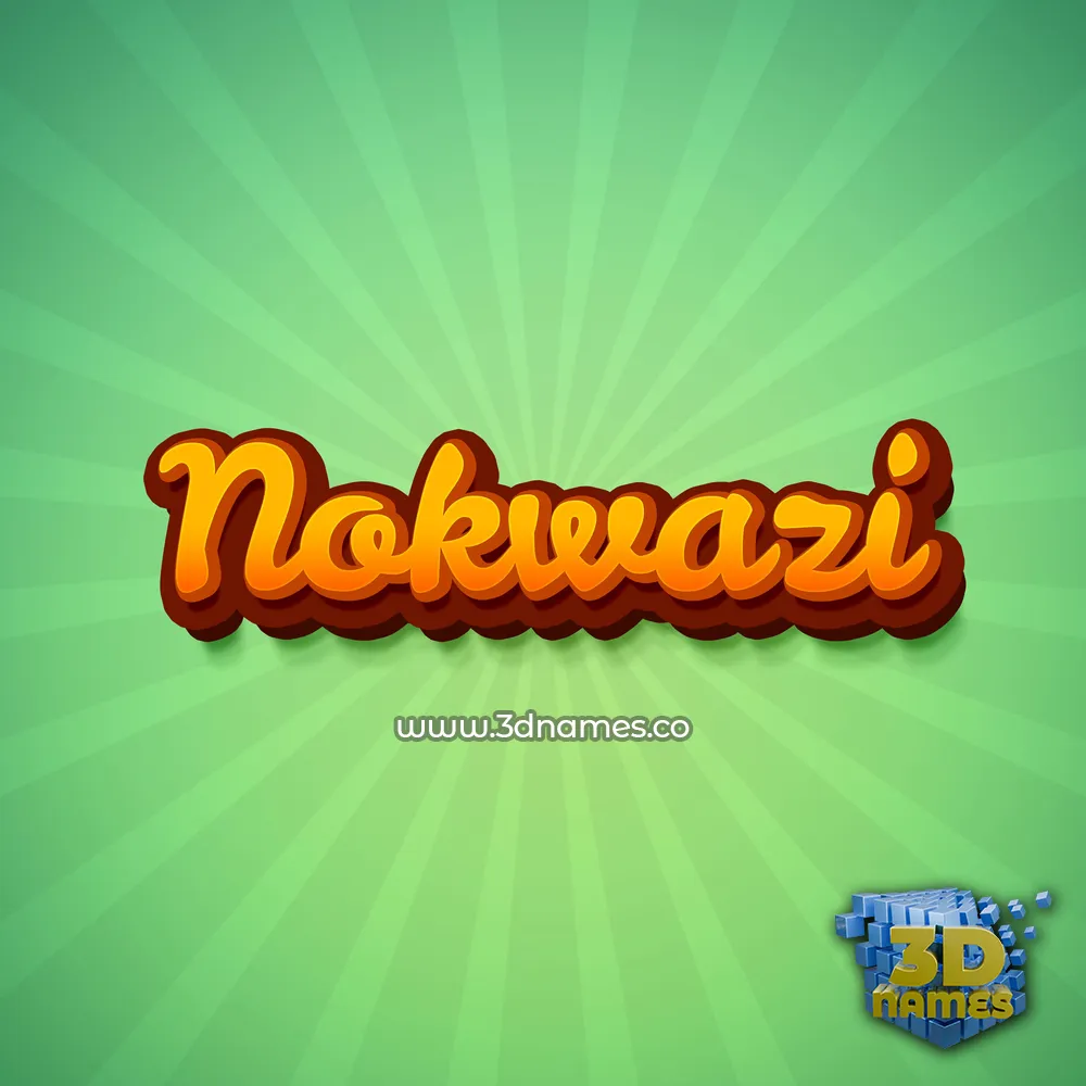 nokwazi in Green Rays style - 3D name wallpaper