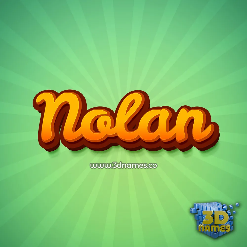 nolan in Green Rays style - 3D name wallpaper
