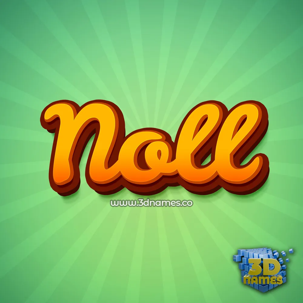 noll in Green Rays style - 3D name wallpaper