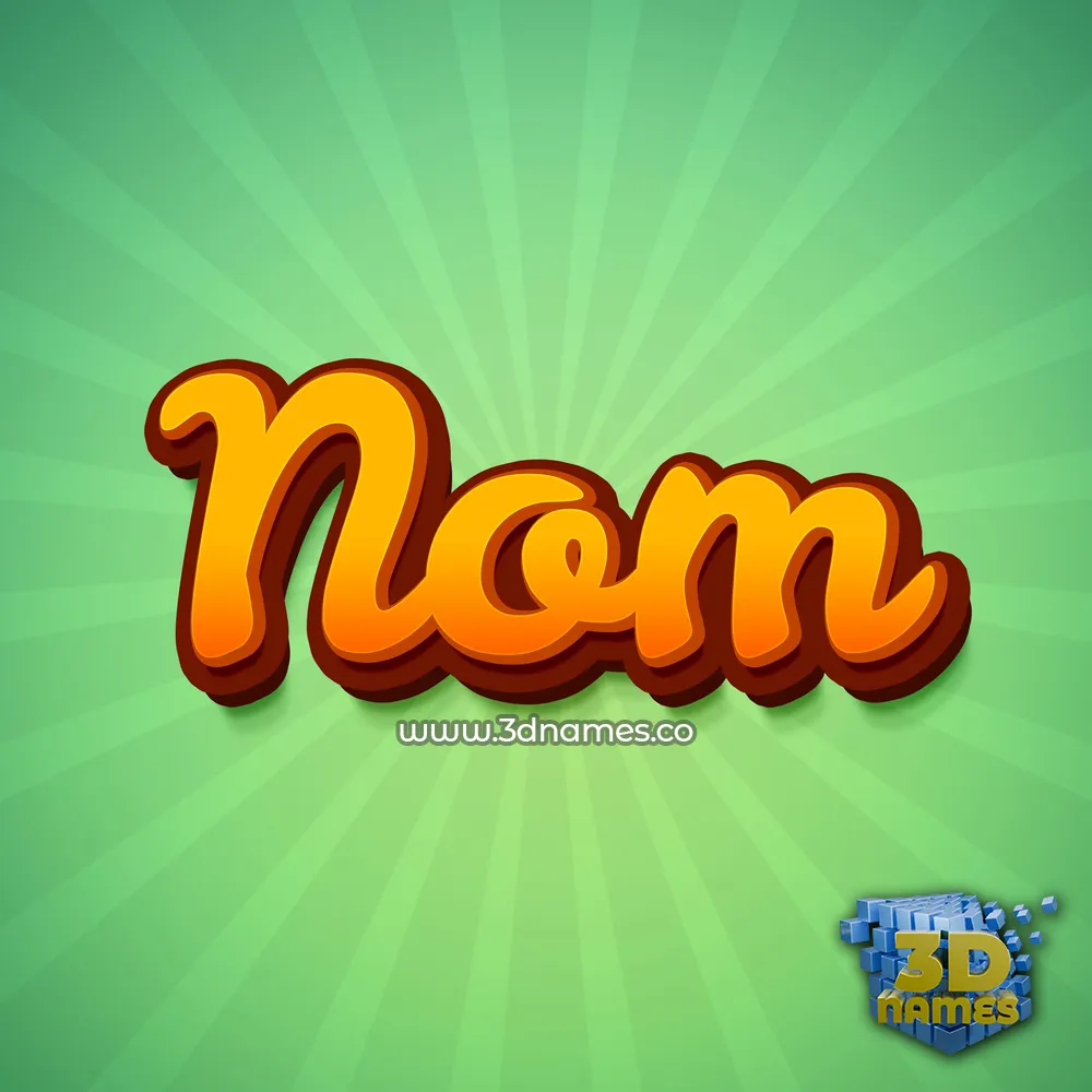 nom in Green Rays style - 3D name wallpaper