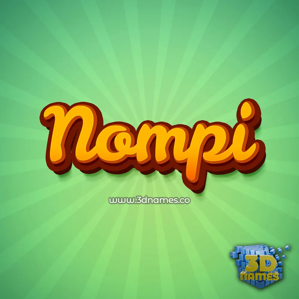nompi in Green Rays style - 3D name wallpaper