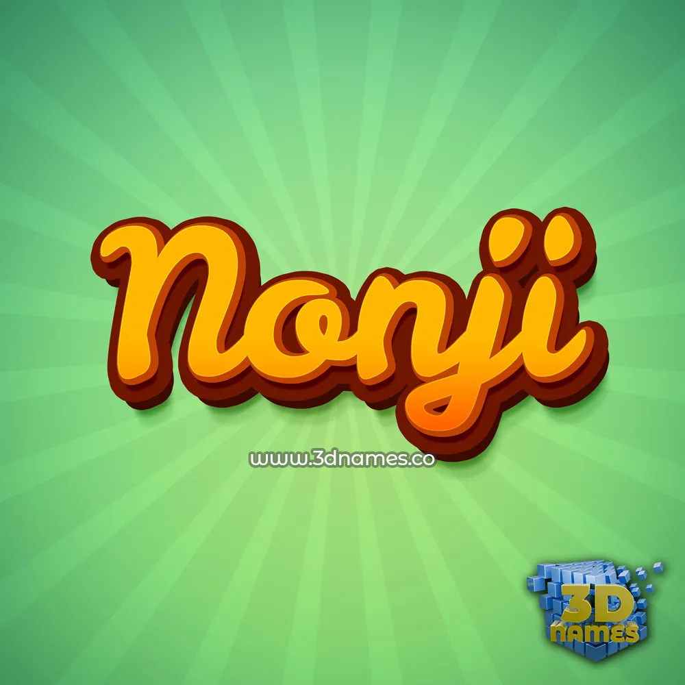 nonji in Green Rays style - 3D name wallpaper