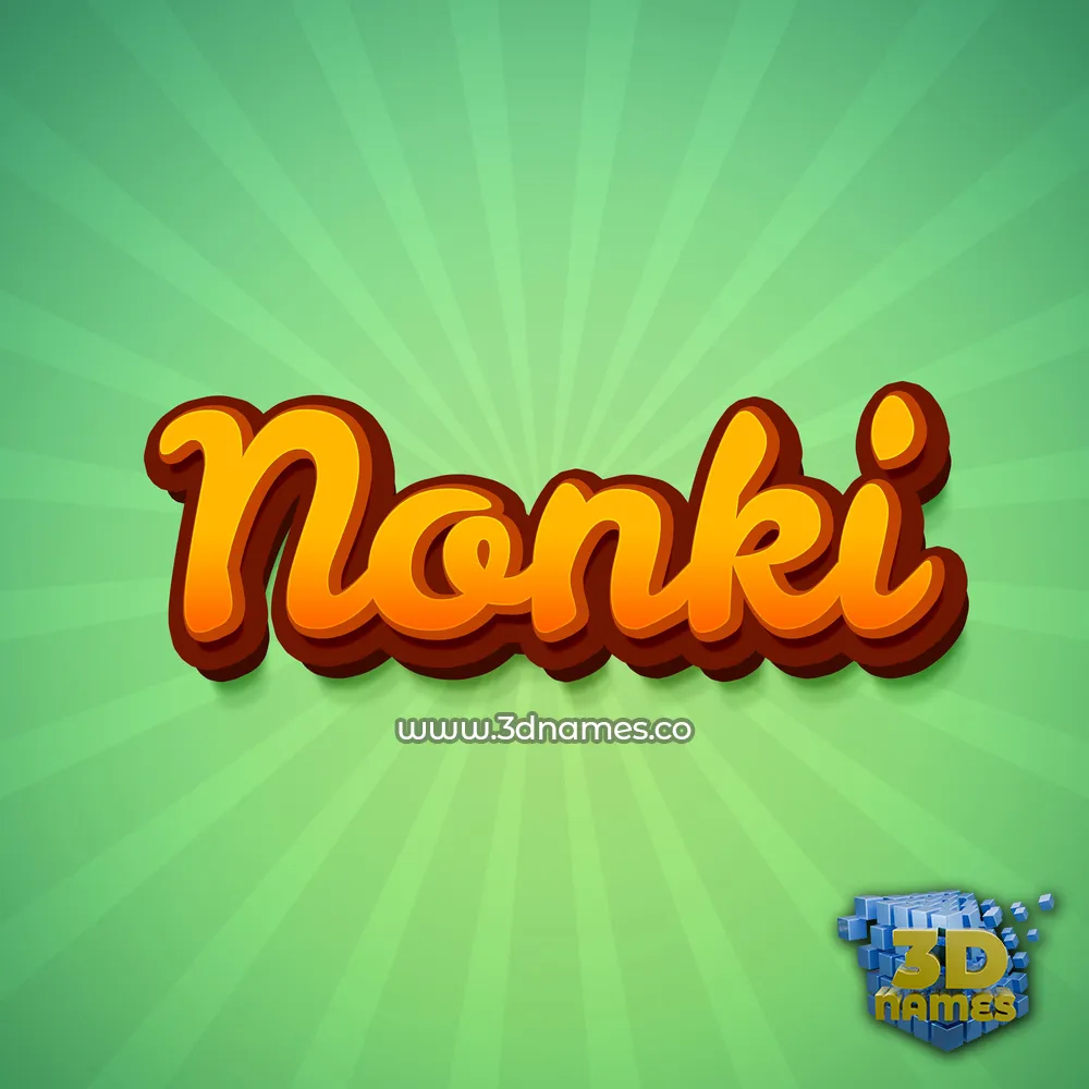 nonki in Green Rays style - 3D name wallpaper
