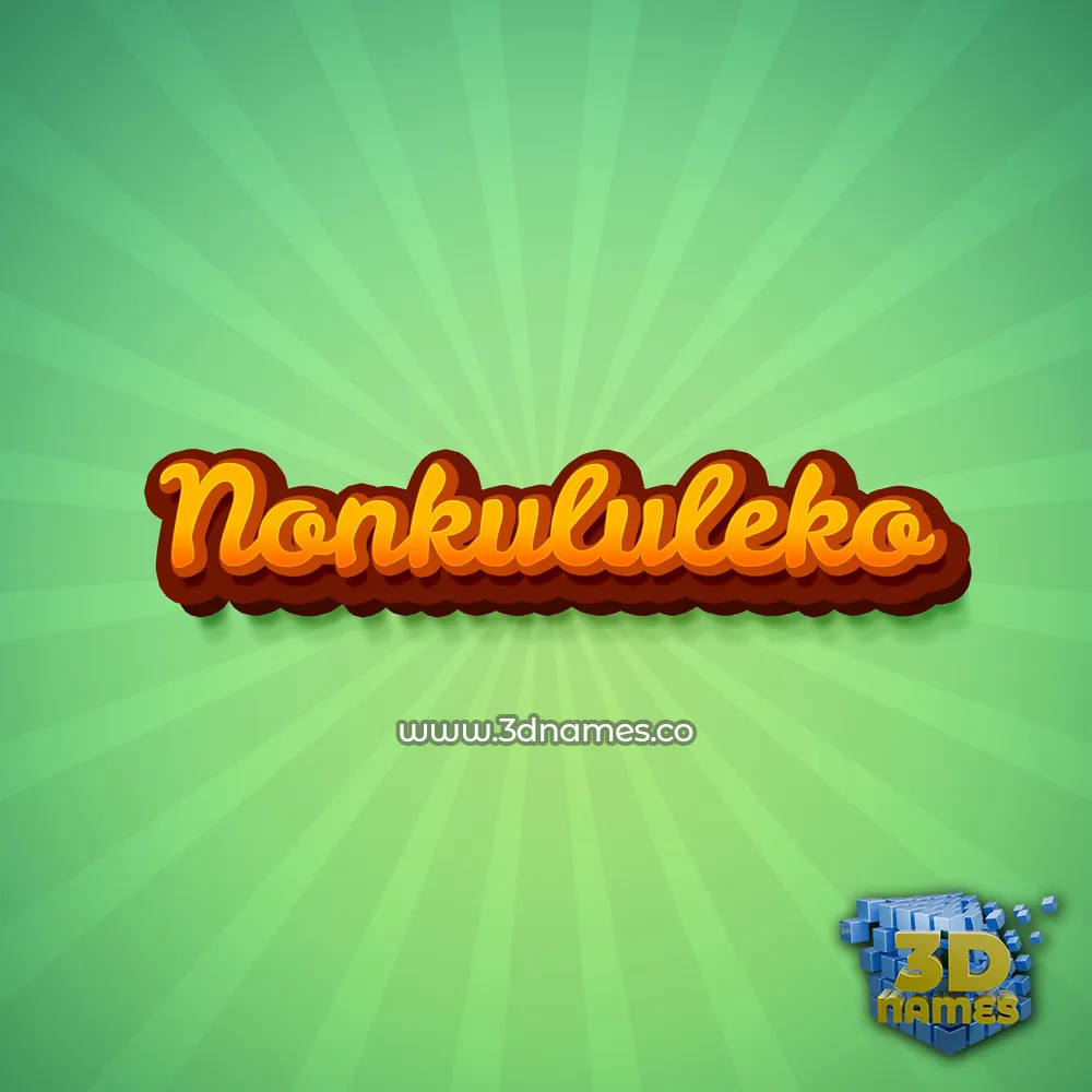 nonkululeko in Green Rays style - 3D name wallpaper