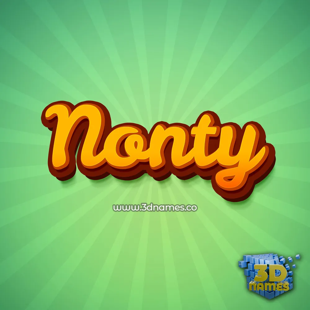 nonty in Green Rays style - 3D name wallpaper