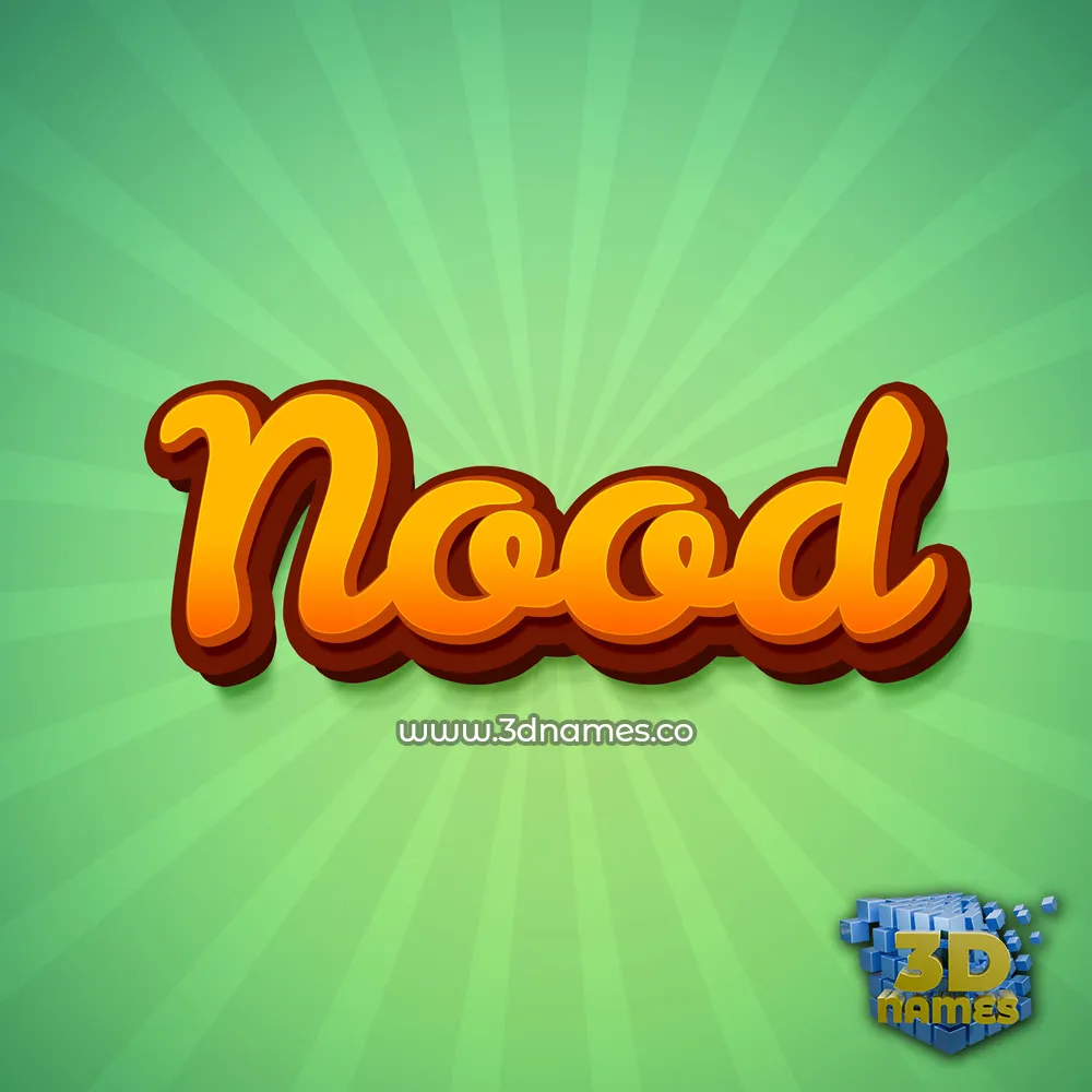 nood in Green Rays style - 3D name wallpaper