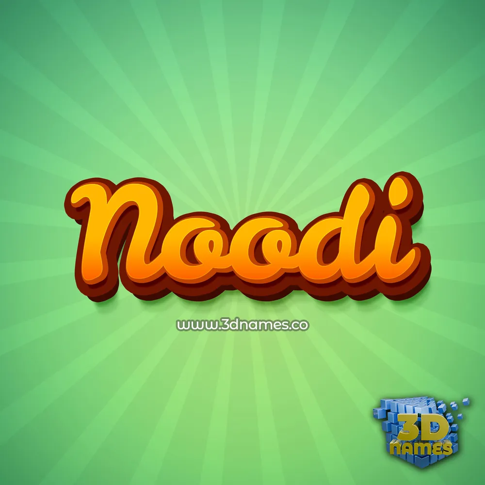 noodi in Green Rays style - 3D name wallpaper