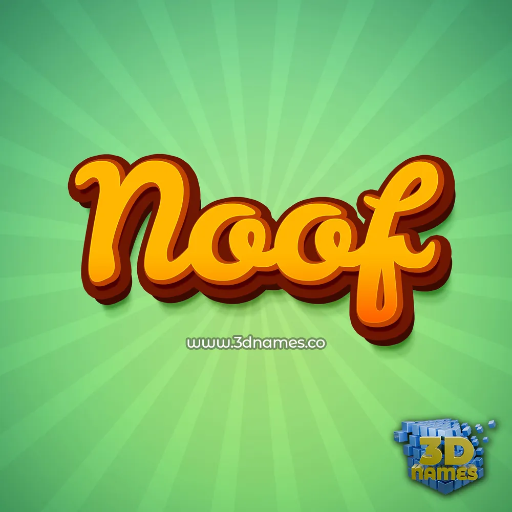 noof in Green Rays style - 3D name wallpaper