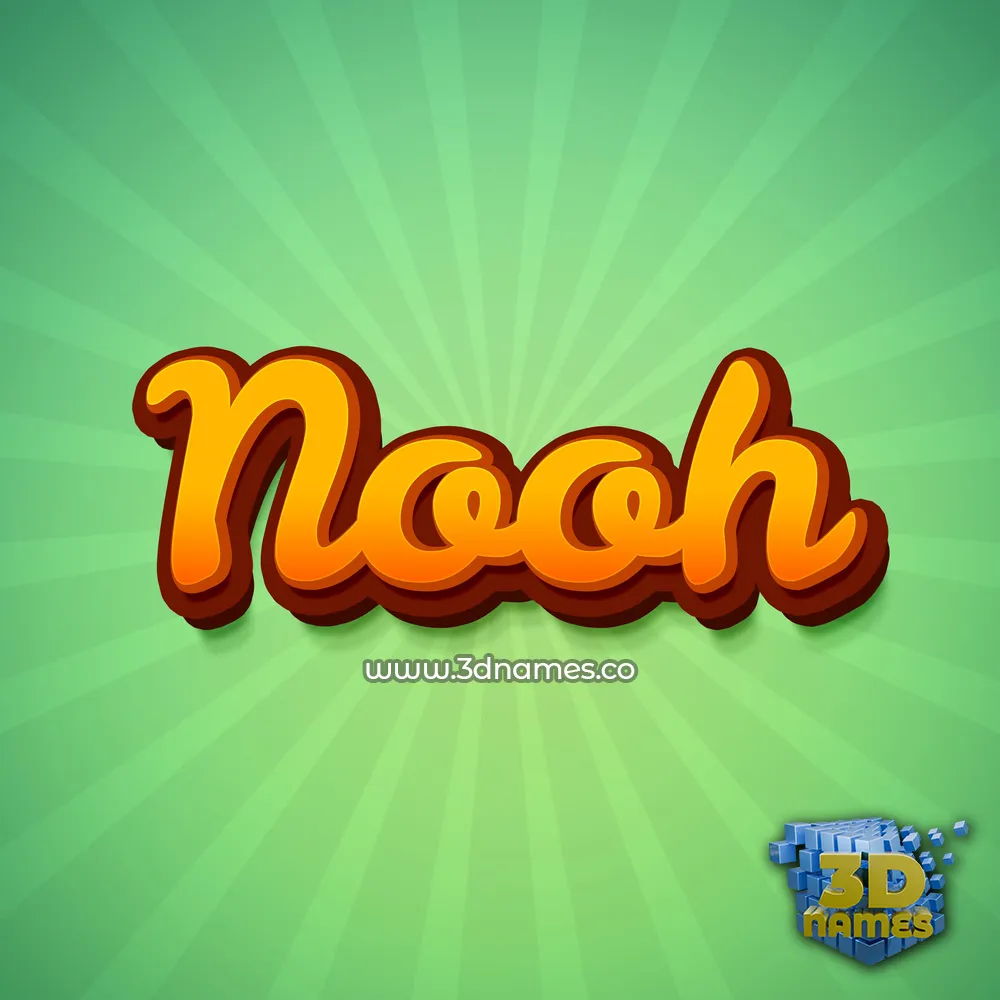 nooh in Green Rays style - 3D name wallpaper