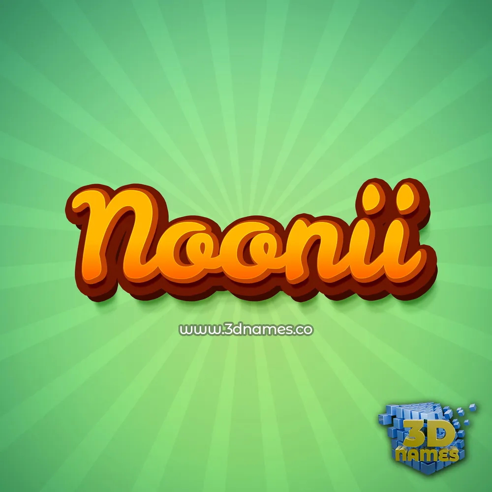 noonii in Green Rays style - 3D name wallpaper