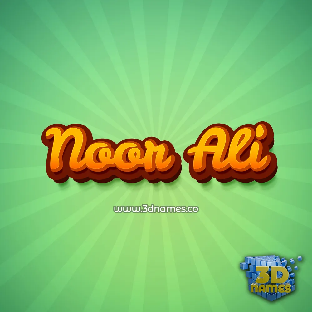 noor ali in Green Rays style - 3D name wallpaper