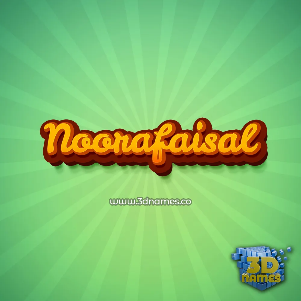 noorafaisal in Green Rays style - 3D name wallpaper