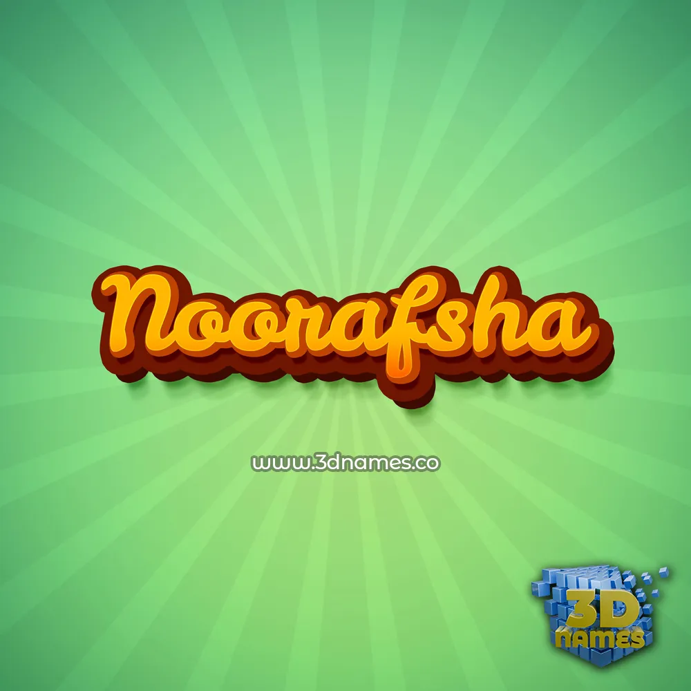 noorafsha in Green Rays style - 3D name wallpaper