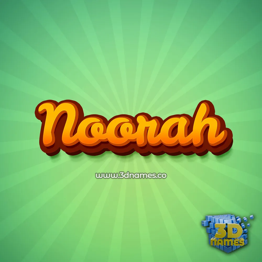 noorah in Green Rays style - 3D name wallpaper