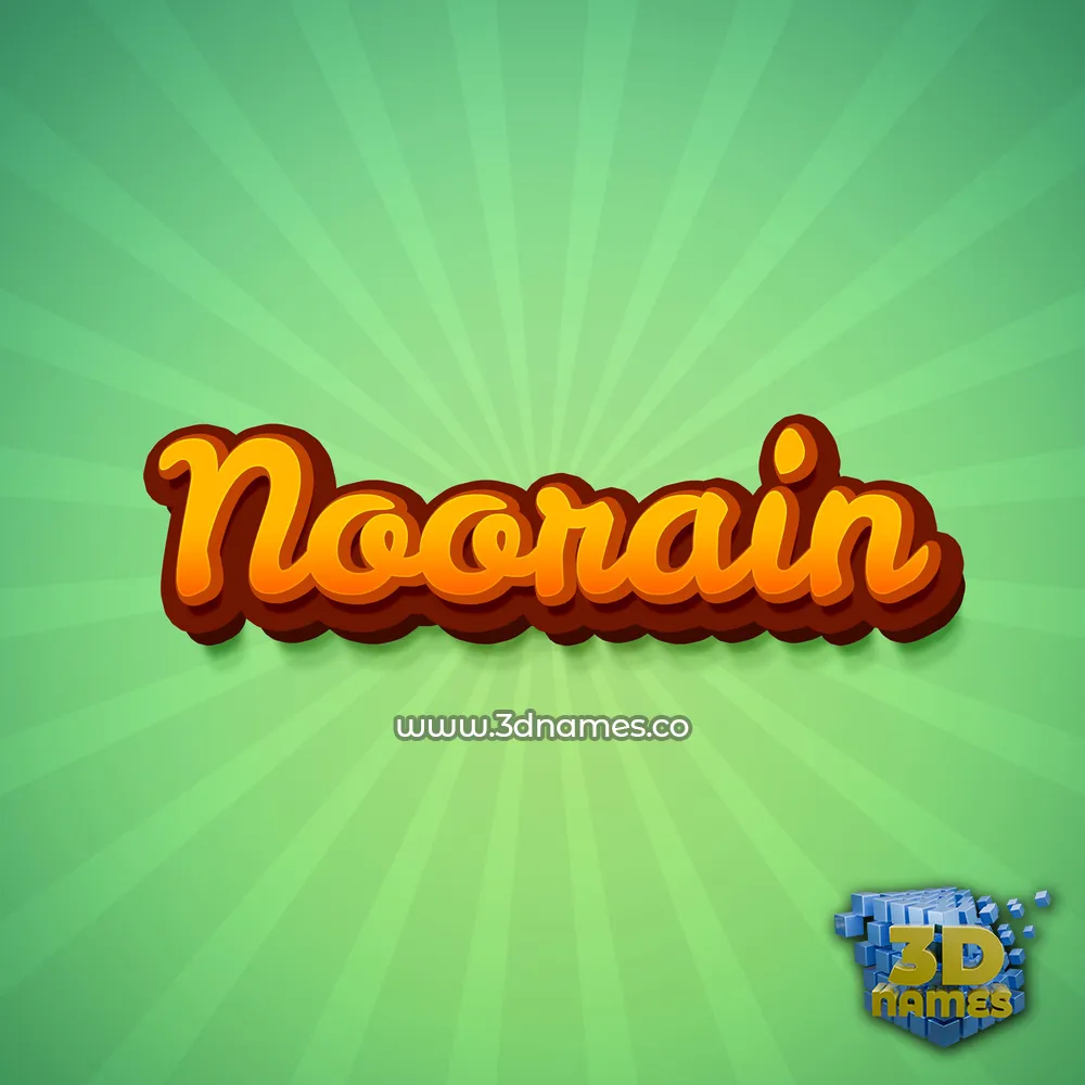 noorain in Green Rays style - 3D name wallpaper
