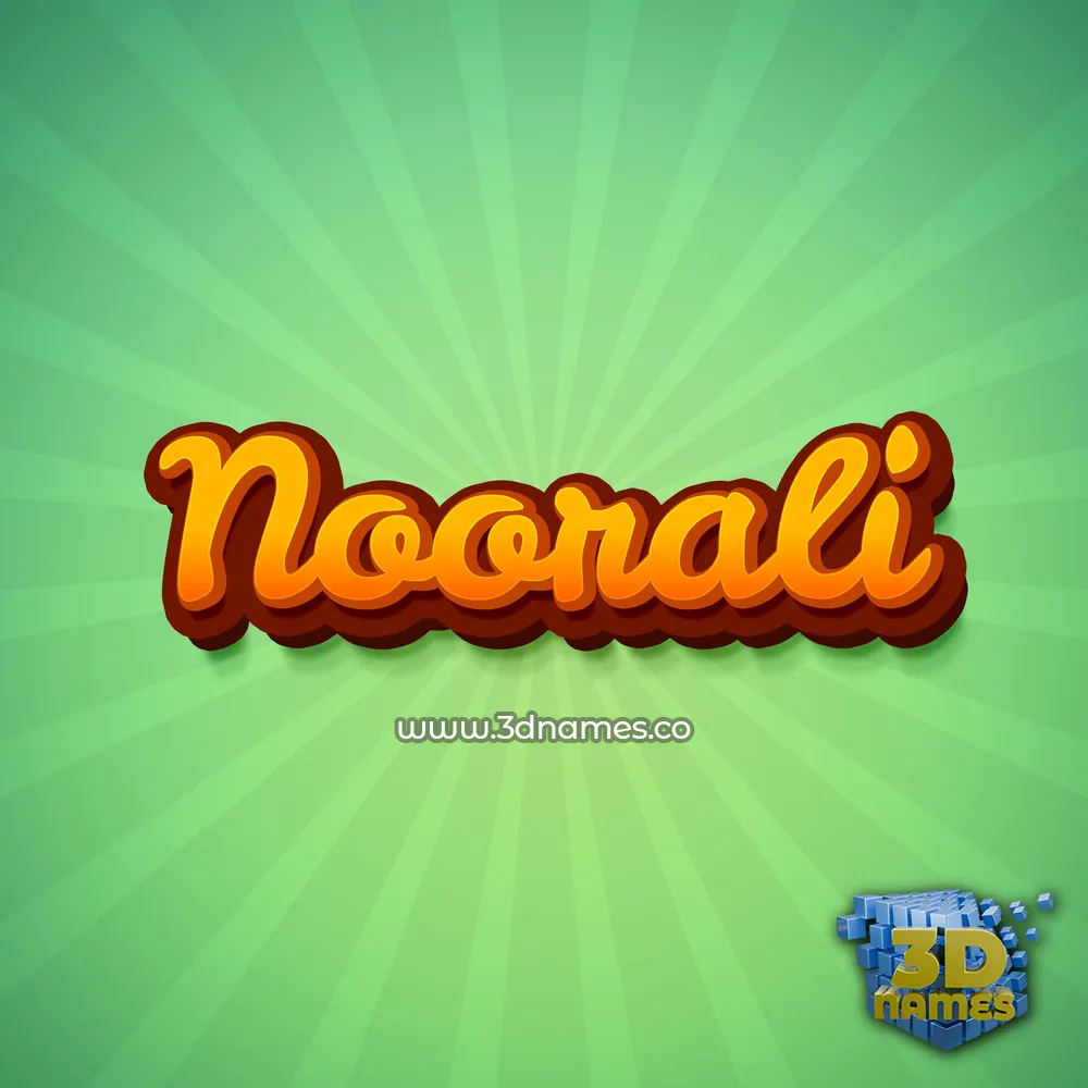 noorali in Green Rays style - 3D name wallpaper