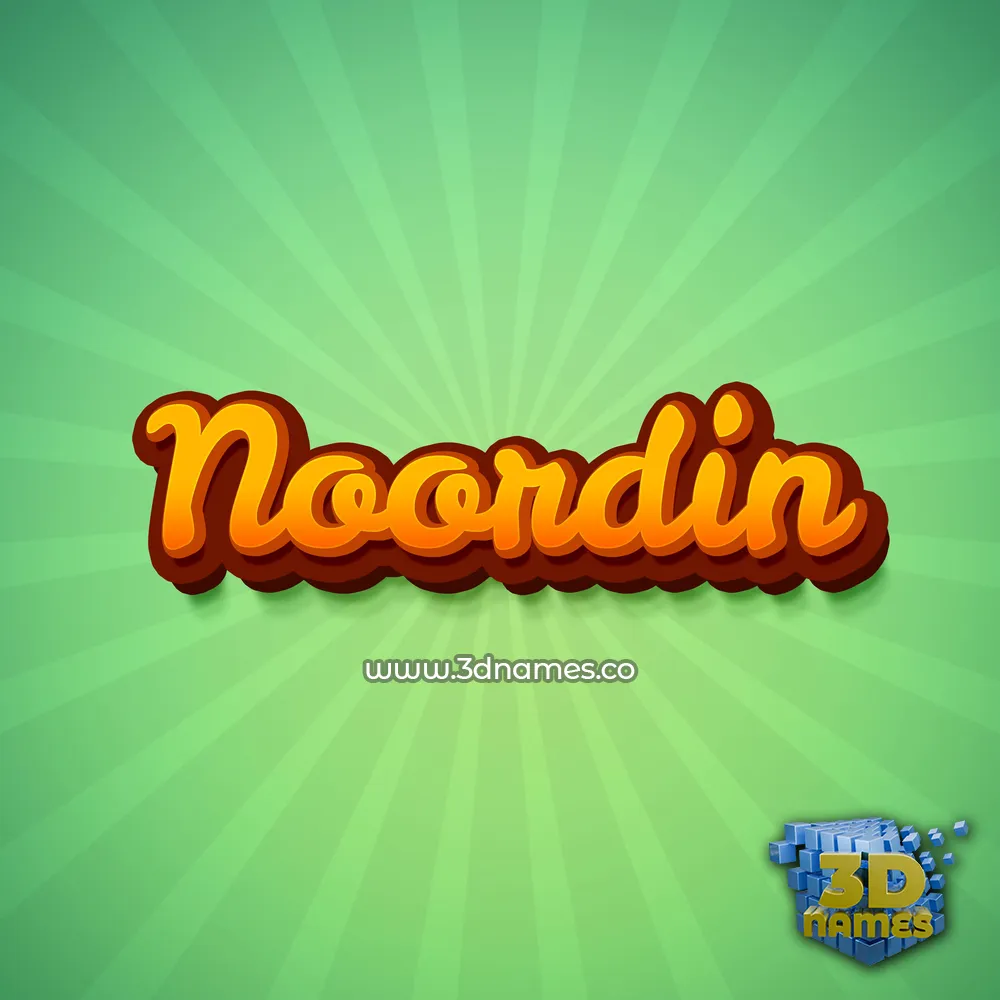 noordin in Green Rays style - 3D name wallpaper