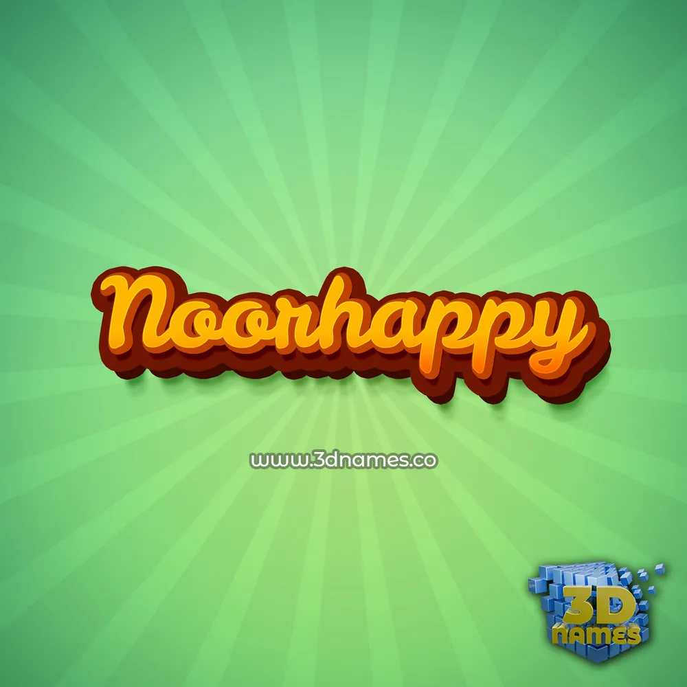 noorhappy in Green Rays style - 3D name wallpaper
