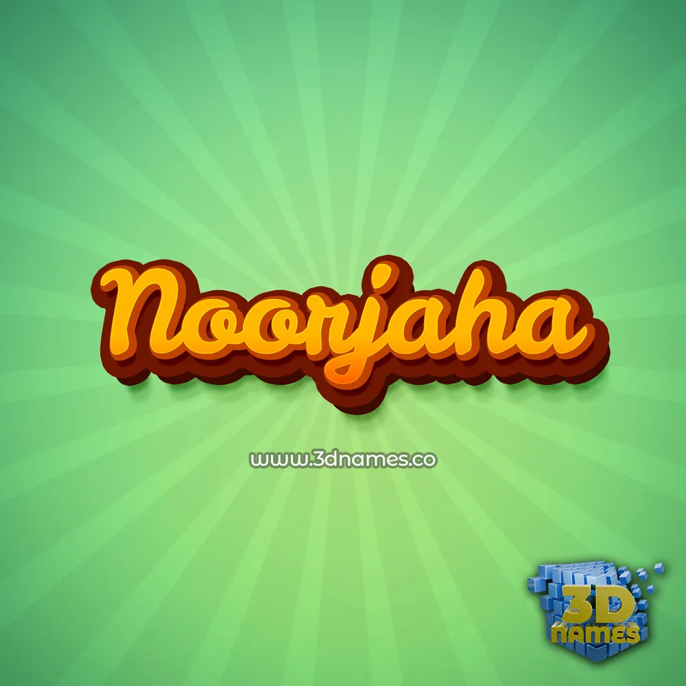 noorjaha in Green Rays style - 3D name wallpaper