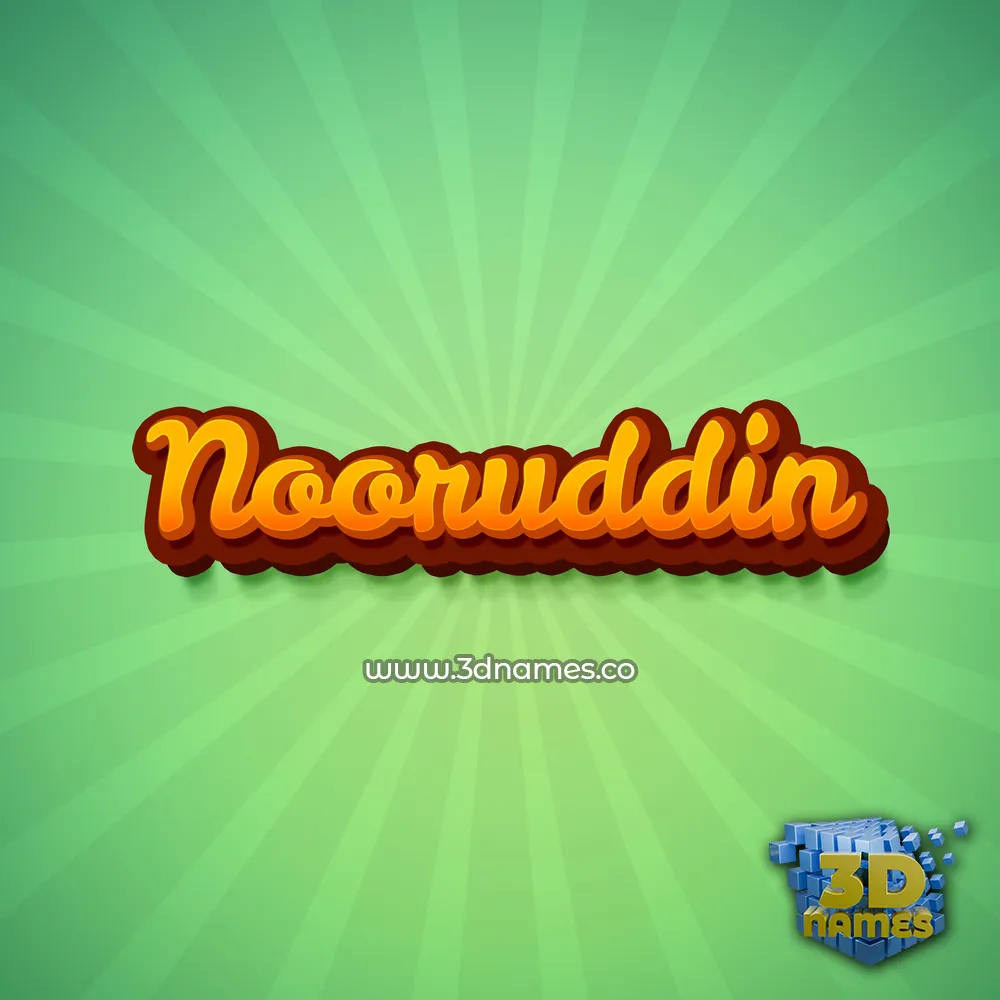 nooruddin in Green Rays style - 3D name wallpaper