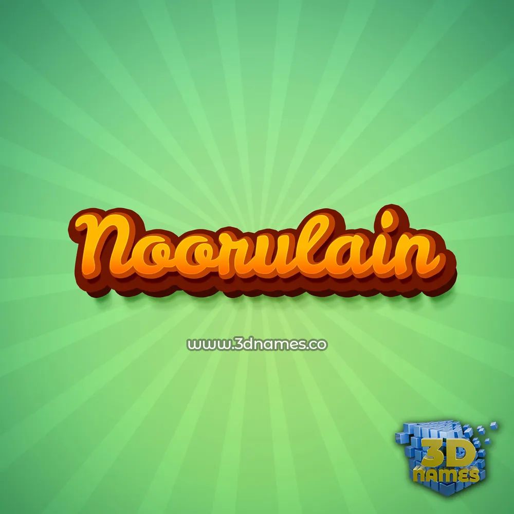 noorulain in Green Rays style - 3D name wallpaper