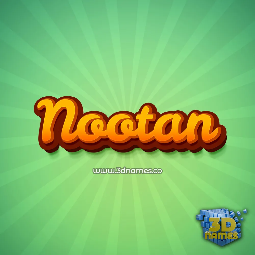 nootan in Green Rays style - 3D name wallpaper
