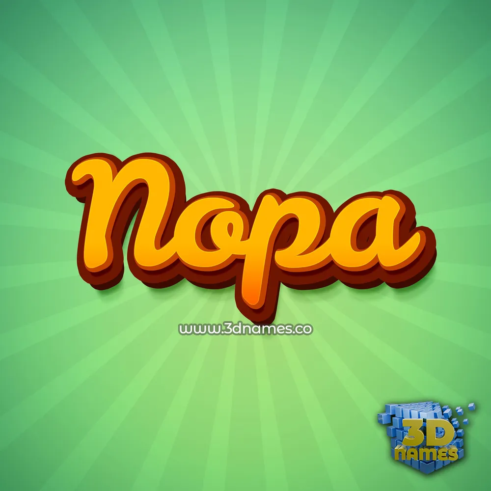 nopa in Green Rays style - 3D name wallpaper