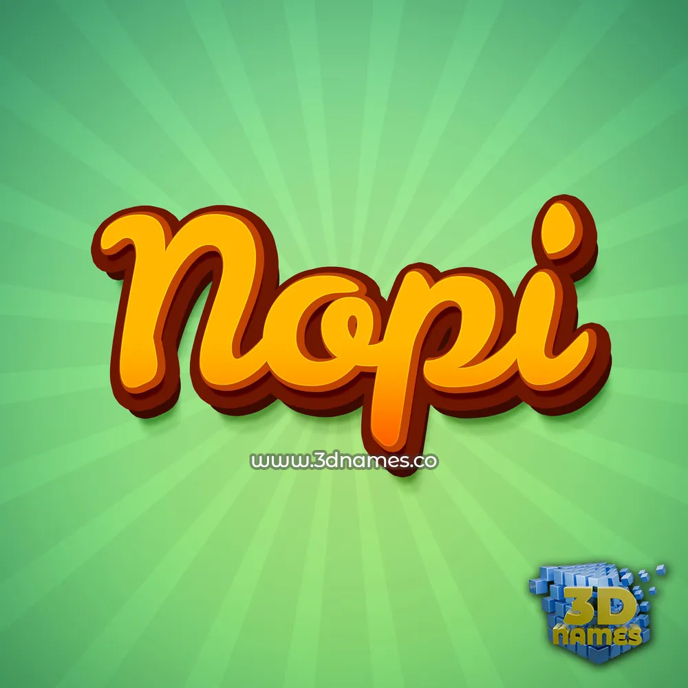 nopi in Green Rays style - 3D name wallpaper