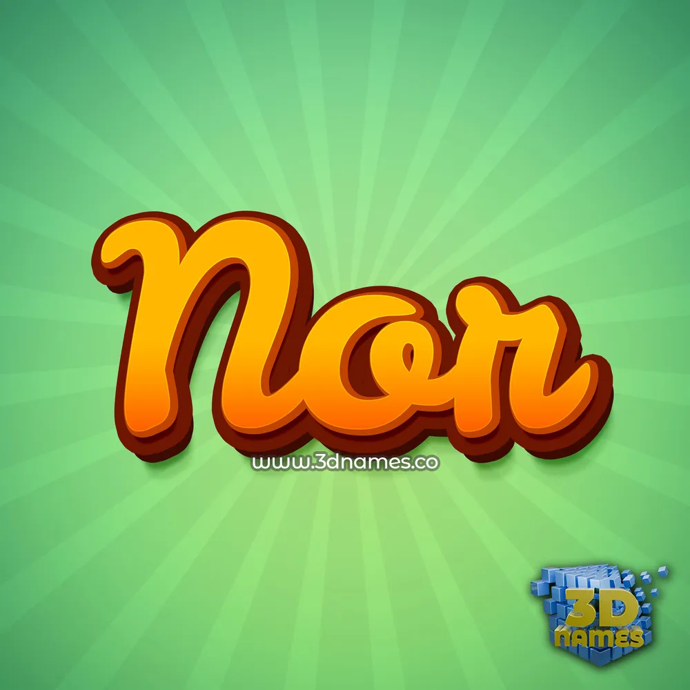 nor in Green Rays style - 3D name wallpaper