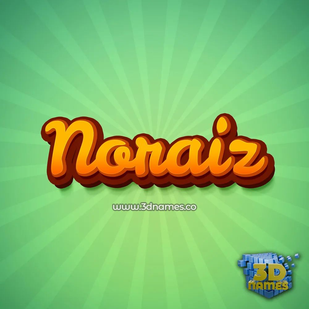 noraiz in Green Rays style - 3D name wallpaper