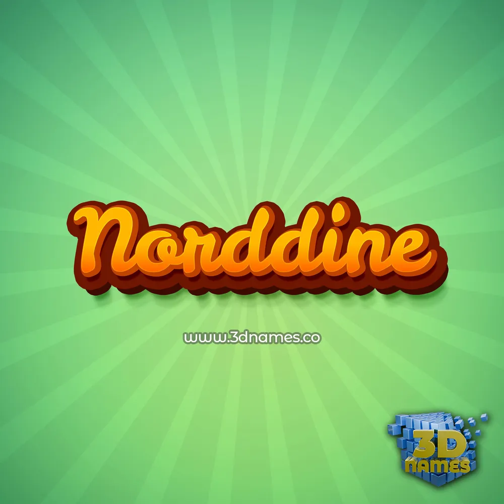 norddine in Green Rays style - 3D name wallpaper