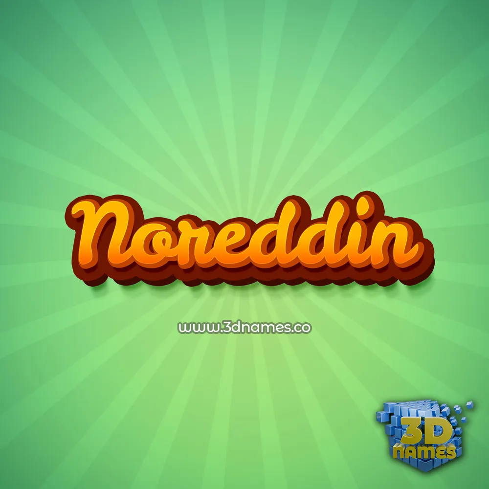 noreddin in Green Rays style - 3D name wallpaper