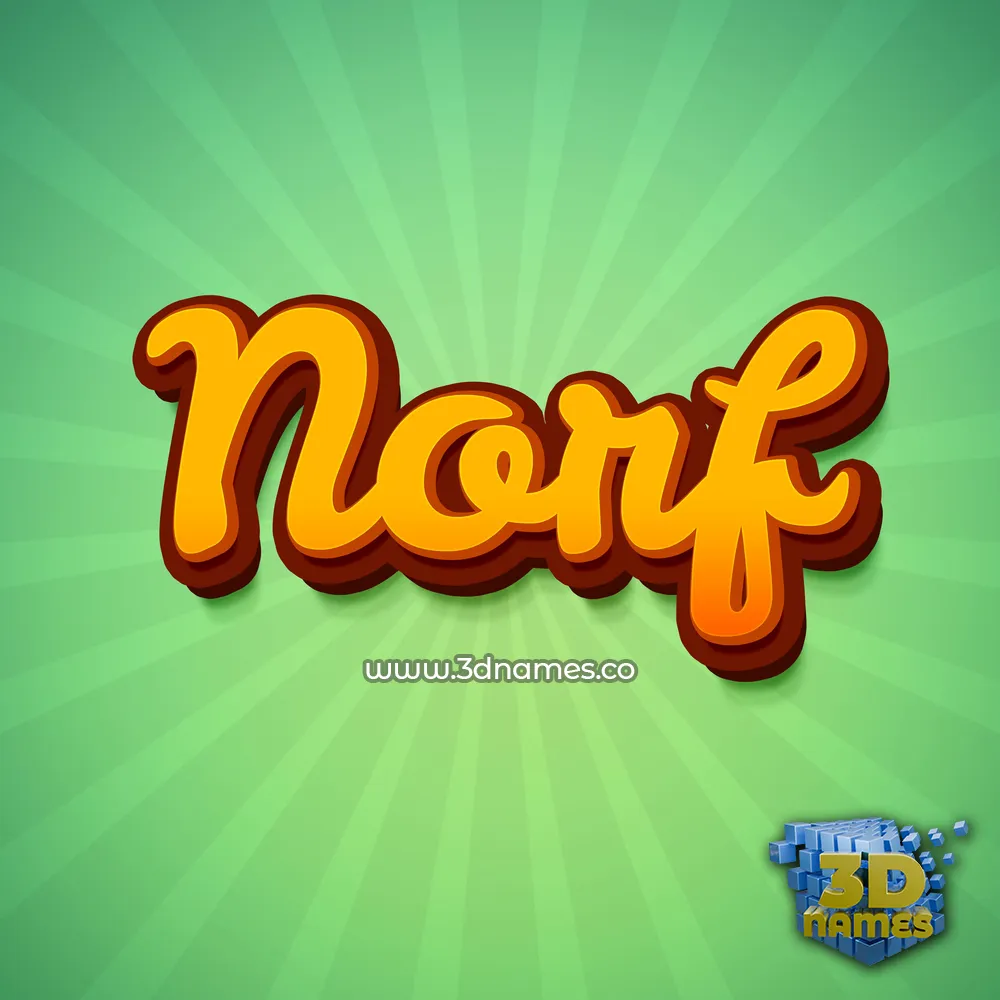 norf in Green Rays style - 3D name wallpaper