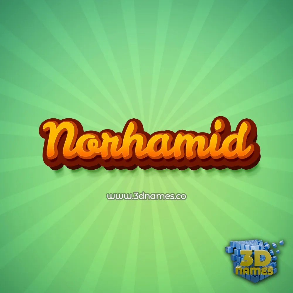 norhamid in Green Rays style - 3D name wallpaper