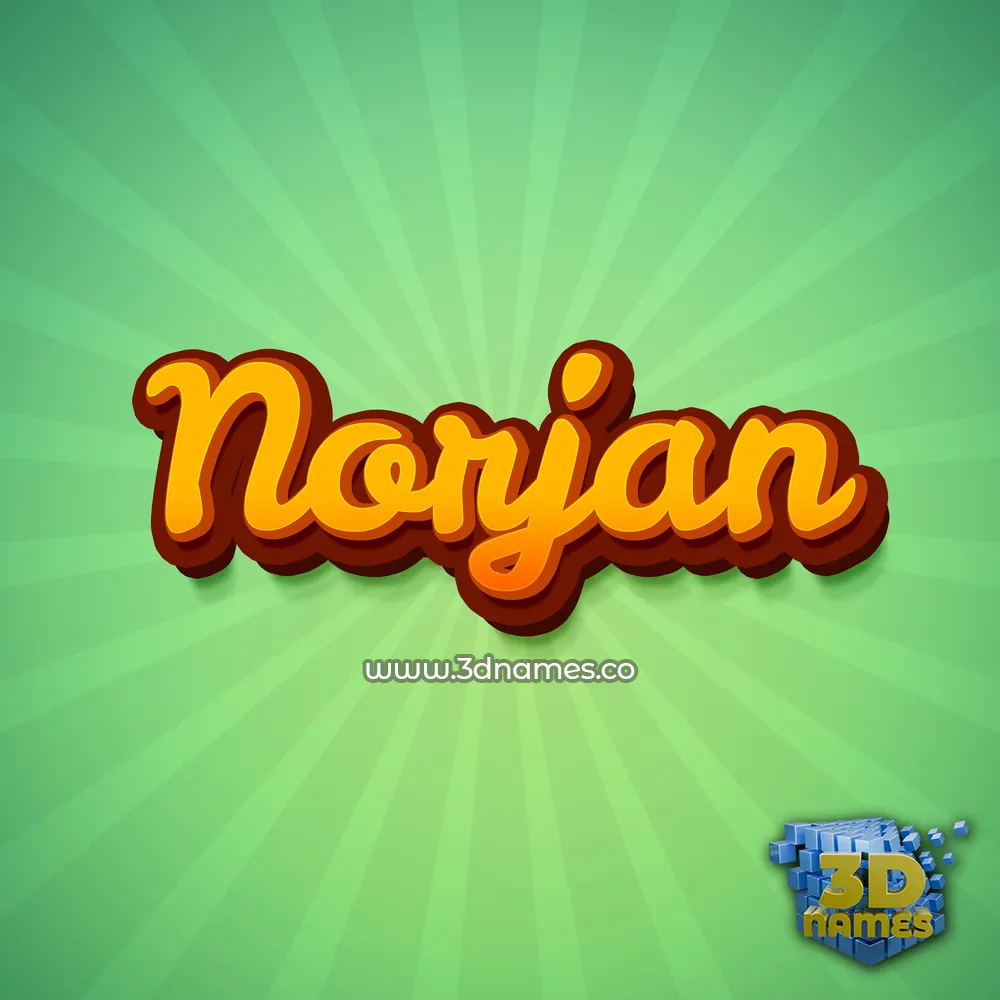 norjan in Green Rays style - 3D name wallpaper