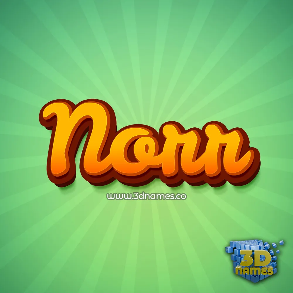 norr in Green Rays style - 3D name wallpaper